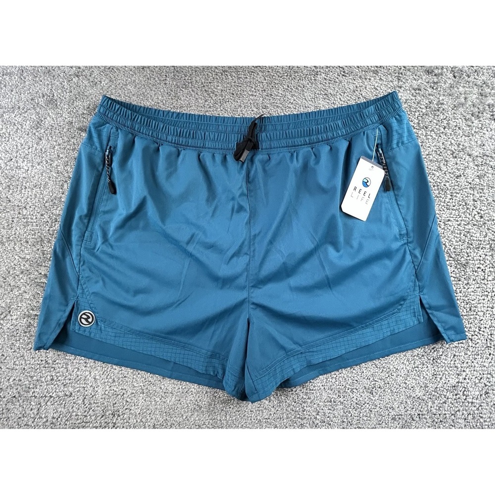 Reel Life Rev Short Mens 2X Lyons Blue Active Fishing Performance Shorts NEW